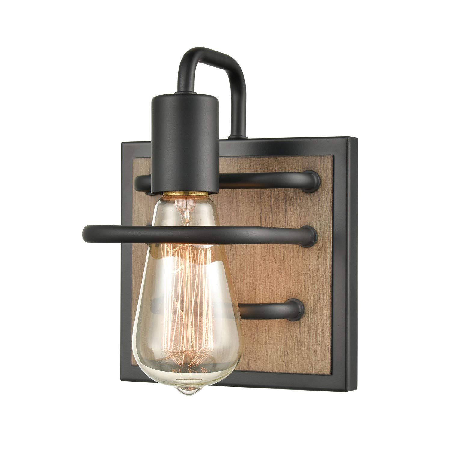 Copley 1-Light Matte Black and Aspen Vanity Light - Modern Bathroom Lighting Fixture for Mirror, Dresser & Makeup Area