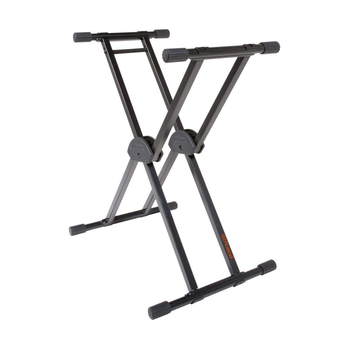 Roland KS-20X Heavy Duty Spring Loaded Keyboard Stand with Double Brace - Adjustable Height for Digital Pianos & Synthesizers - Perfect for Live Performances, Studio Recording & Home Practice (Black)