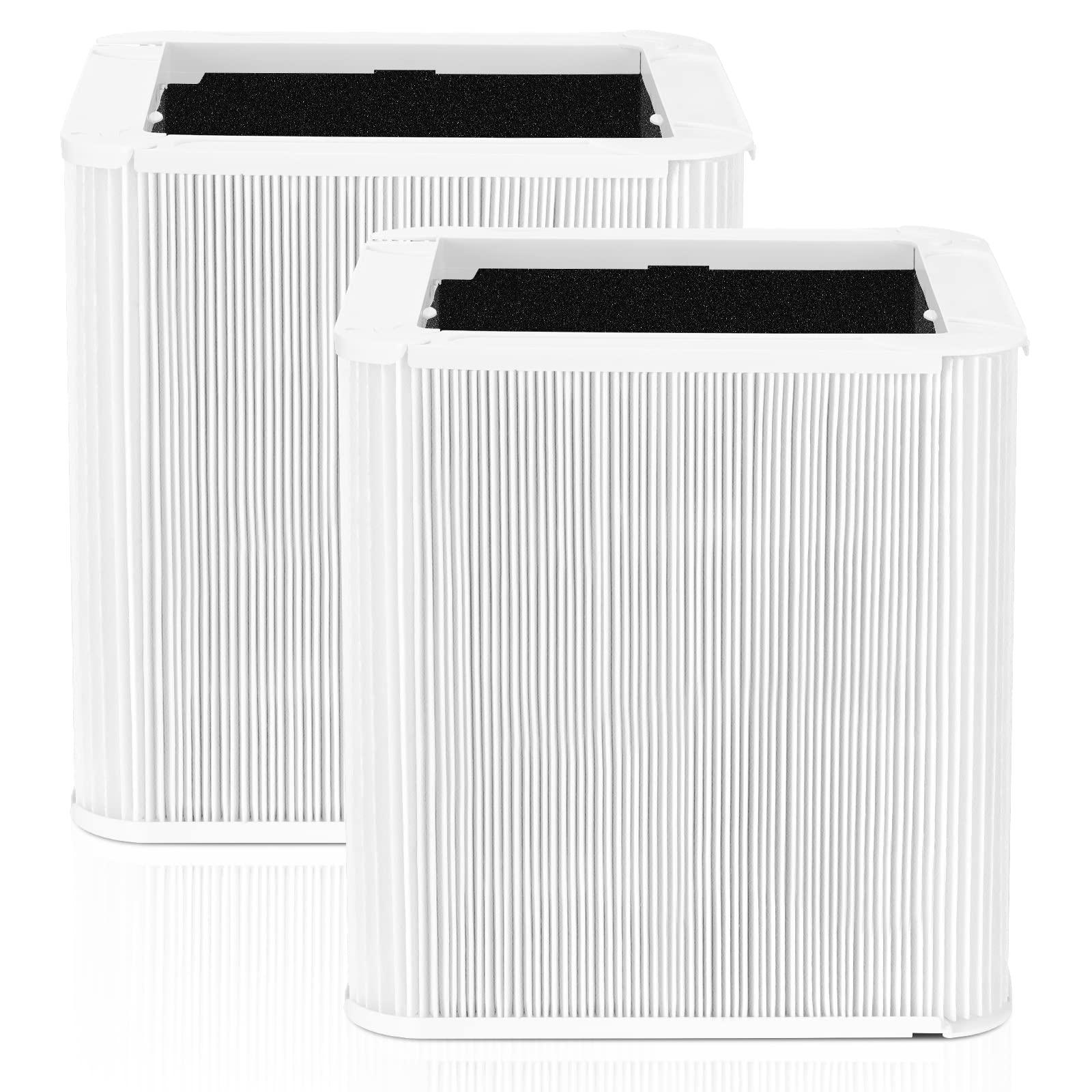 2 Pack Blue Pure 211+ Replacement Filters - Compatible with Blueair Blue Pure 211+ Air Purifier | HEPA & Carbon Air Filter for Dust, Pollen, Pet Dander | Perfect for Home, Office & Allergy Relief