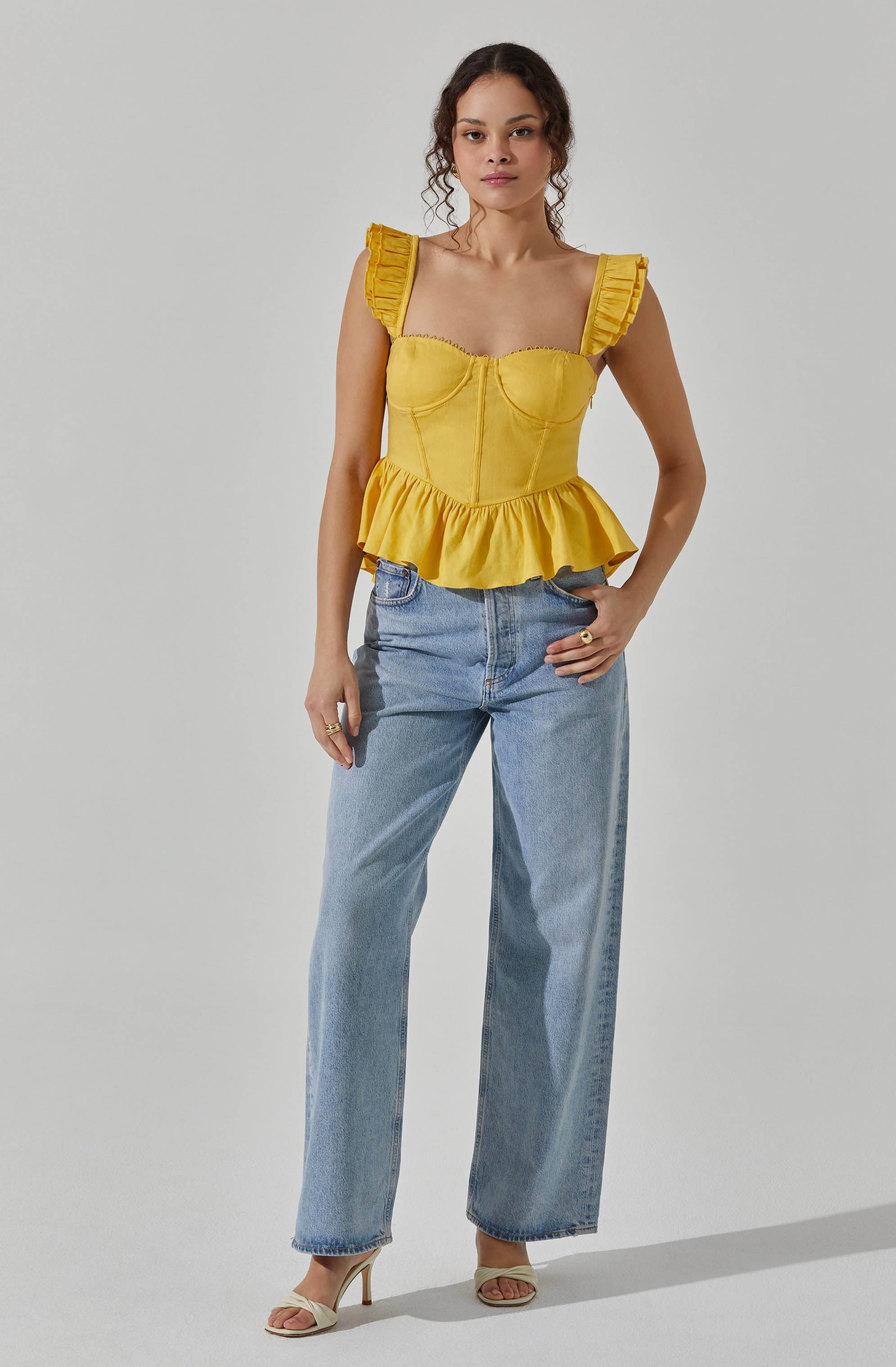 Baylin Peplum Top for Women - Flattering Ruffle Blouse, Casual & Party Wear, Perfect for Office, Date Night & Special Occasions