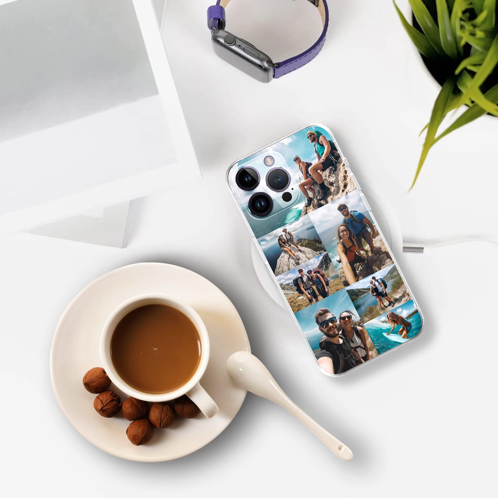 Custom Personalized iPhone 16 15 14 13 12 11 Pro Max Mini Plus XR X Phone Case - Unique Design, Shockproof Protection - Perfect Birthday Gift for Friends & Family (Upload 7 Photos) - Great for Daily Use, Travel, and Special Occasions