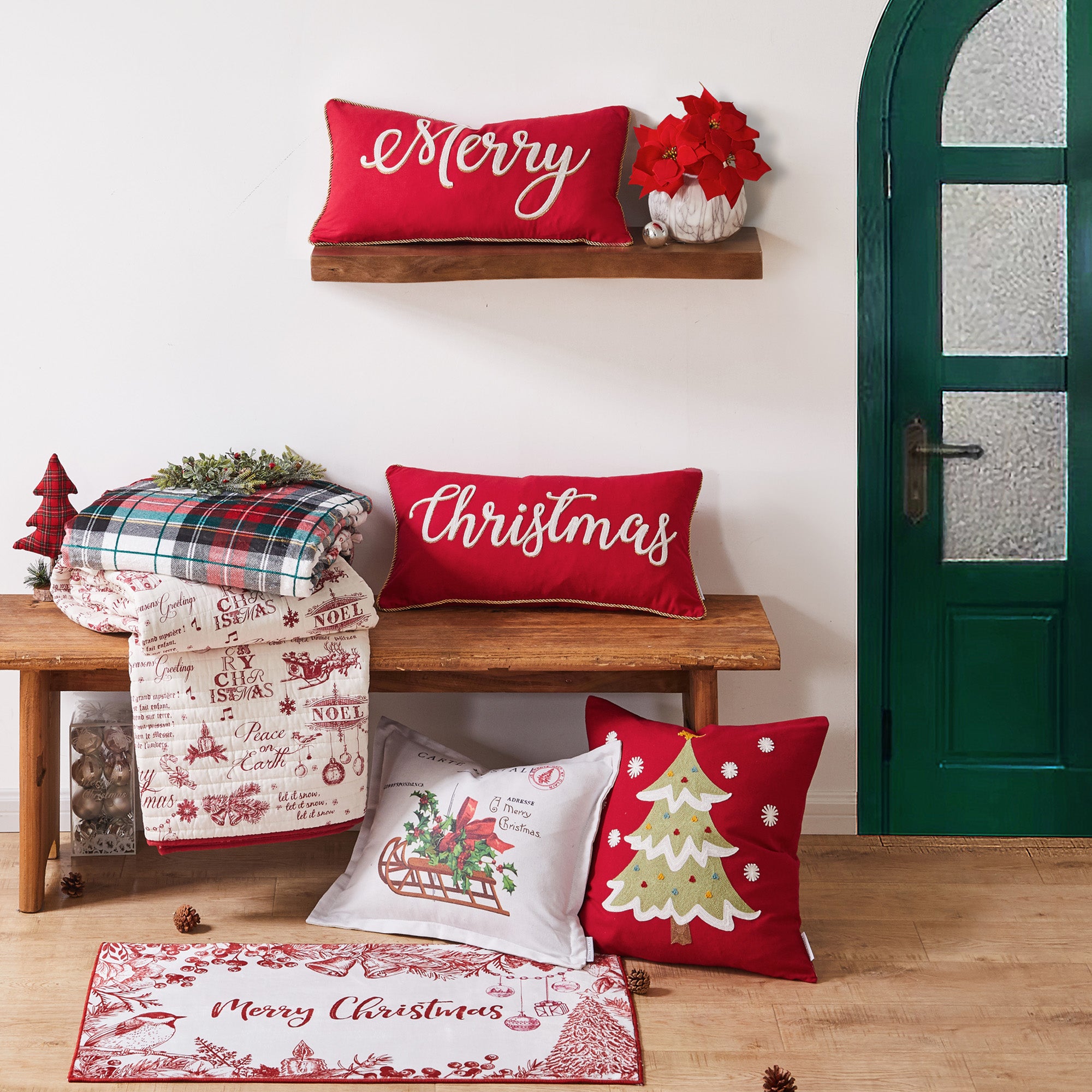 Cozy Yuletide Quilted Throw Blanket - Soft Christmas Holiday Bedspread for Couch, Bed & Winter Decor - Perfect Gift for Family & Friends
