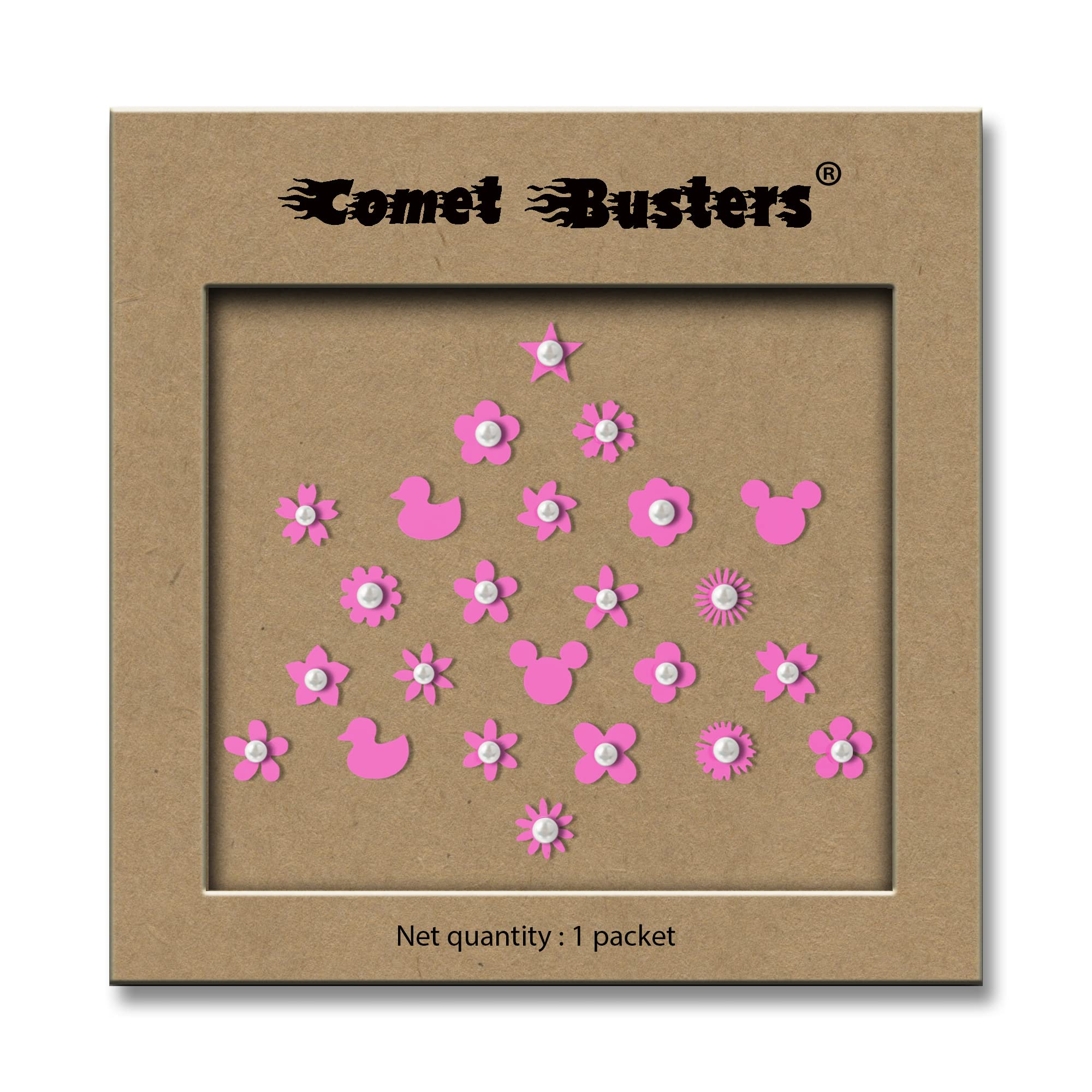 Comet Busters Cute Pink Baby Bindis - 6mm Kids Face Decoration Stickers for Festivals & Parties (Pack of 50) - Perfect for Diwali, Halloween & Birthday Celebrations (BB030)