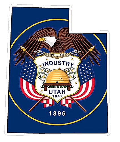 Premium Utah State Distressed Flag Vinyl Decal - American State Pride Sticker for Cars, Trucks, Windows & Laptops - USA Flag Black & White Design - Waterproof 5 Inch - Perfect for Outdoor Adventures & Patriotic Decor