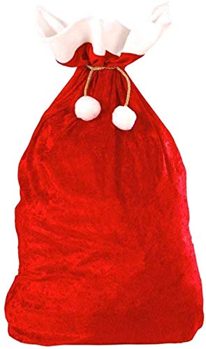 Large Christmas Velvet Santa Sack Bag - Xmas Present Storage & Gift Wrapping Bags for Toys & Holiday Gifts - Perfect for Holiday Decor, Party Favors & Festive Gift Giving