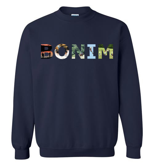Bonim Crewneck Sweatshirt with Embroidered Logo - Soft Cotton Pullover for Men & Women - Perfect for Casual Wear, Gym & Outdoor Activities