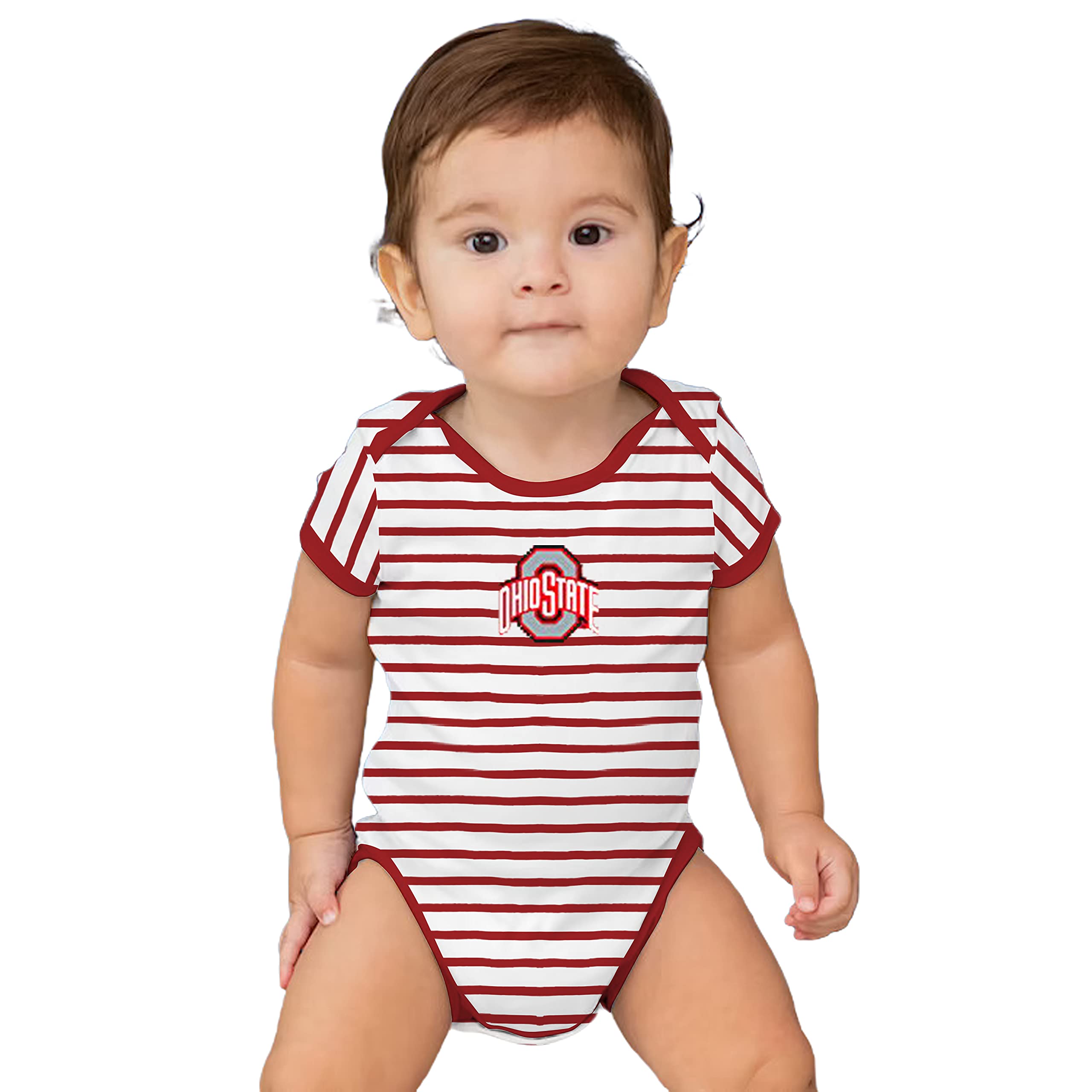 Two Feet Ahead Striped Baby Bodysuit - Soft Cotton Creeper for Newborn & Infant Boys (0-3M, 6M, 12M) | Perfect for Playtime, Photo Shoots & Everyday Comfort