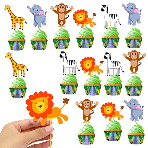 Jungle Birthday Cake Topper - 14 Pcs