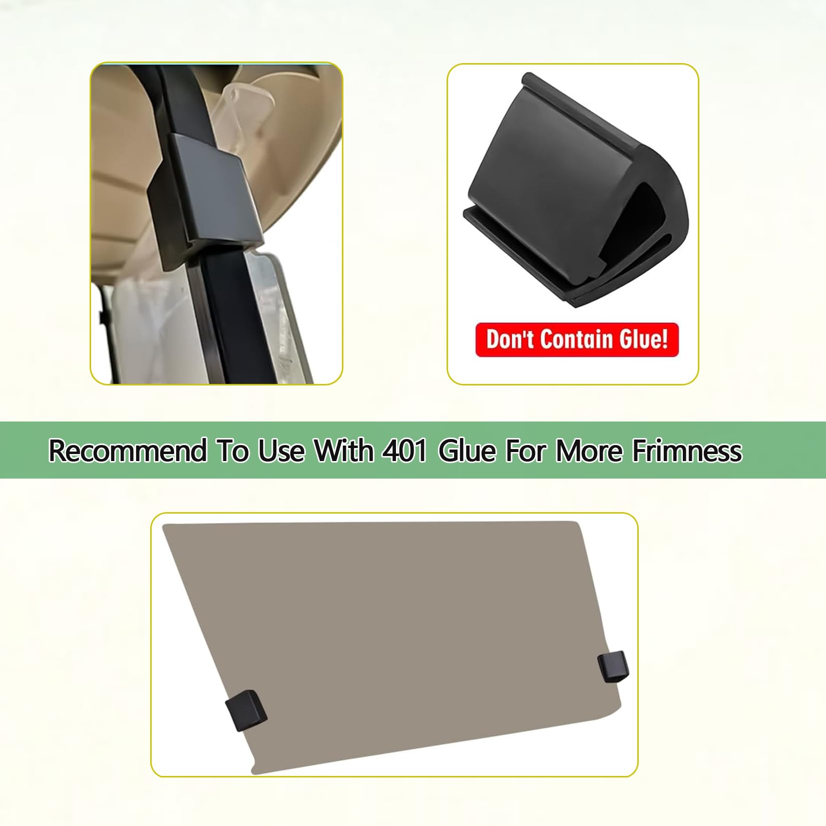 Premium Golf Cart Windshield Clips - Universal Fit for Club Car, EZGO & Yamaha Models (Set of 2) - Secure Drive-Up Window Accessories for Golf Course & Resort Use