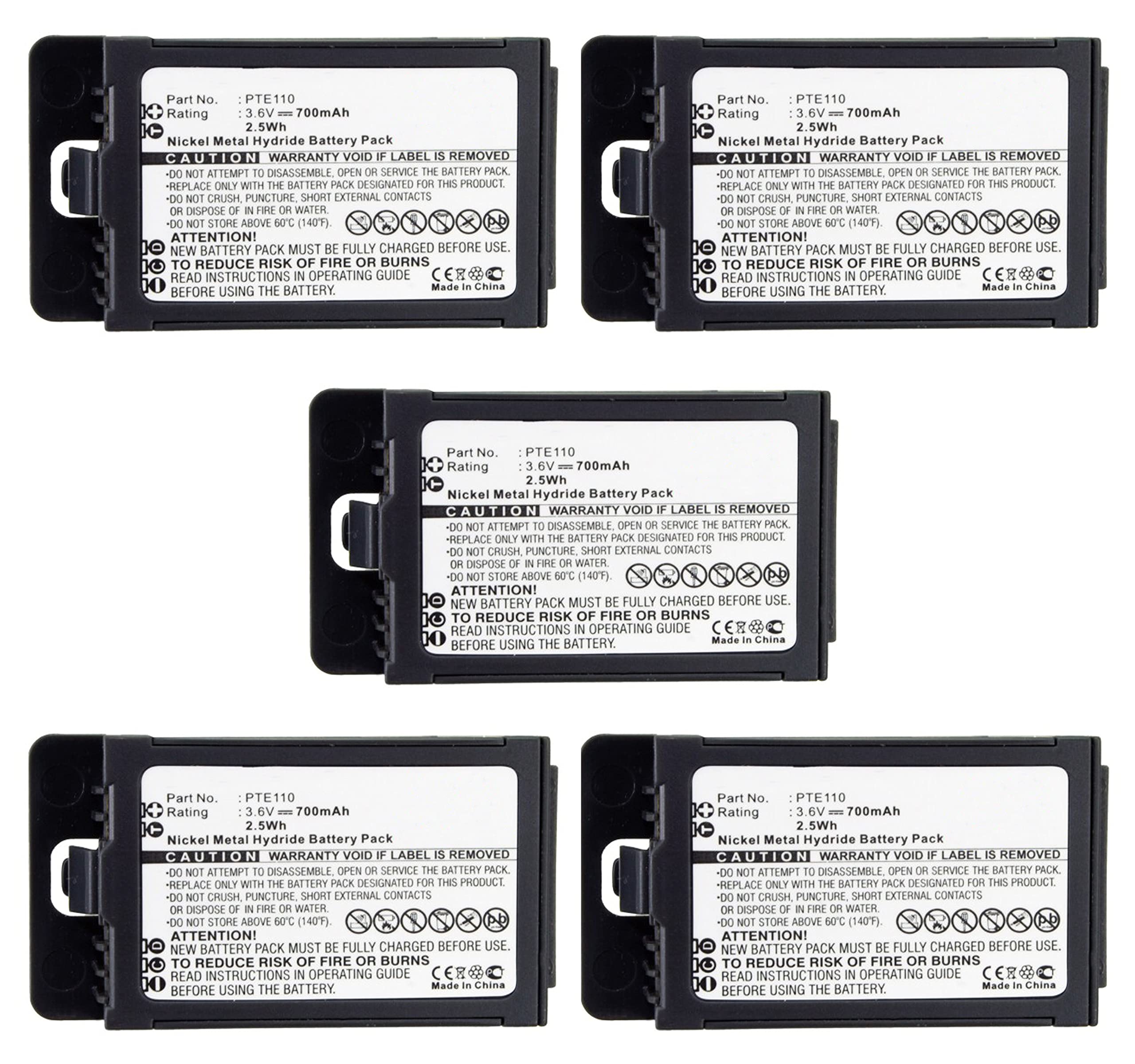 Synergy Digital Cordless Phone Batteries - 5-Pack Ni-MH 3.6V 700mAh Replacement Batteries for Polycom 8002 & Avaya A0548446 Phones | Perfect for Home Office, Business, and Conference Room Use