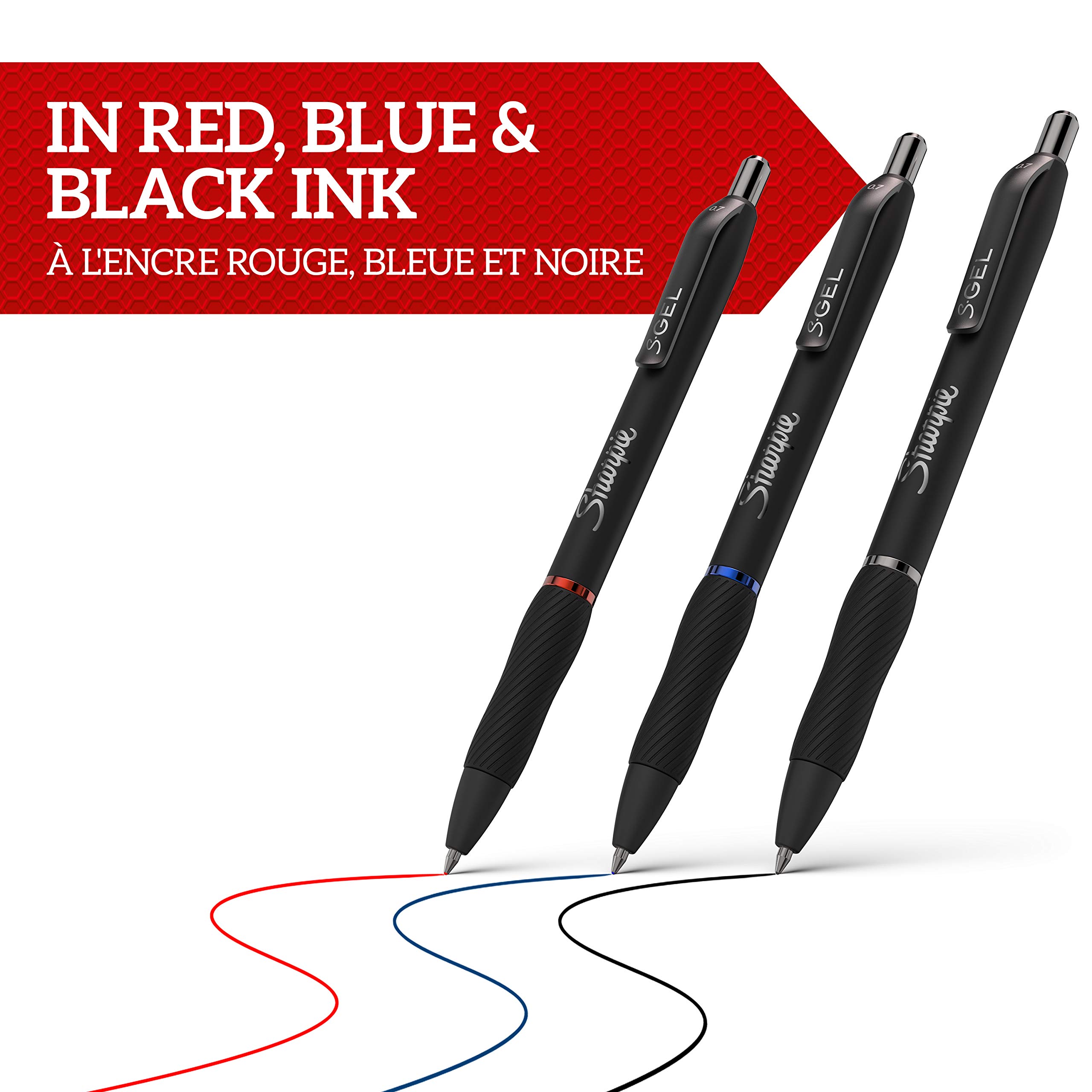 Sharpie S-Gel Medium Point (0.7mm) Gel Pens - 12 Pack Blue Ink Pens for Office, School, Note Taking & Art Projects