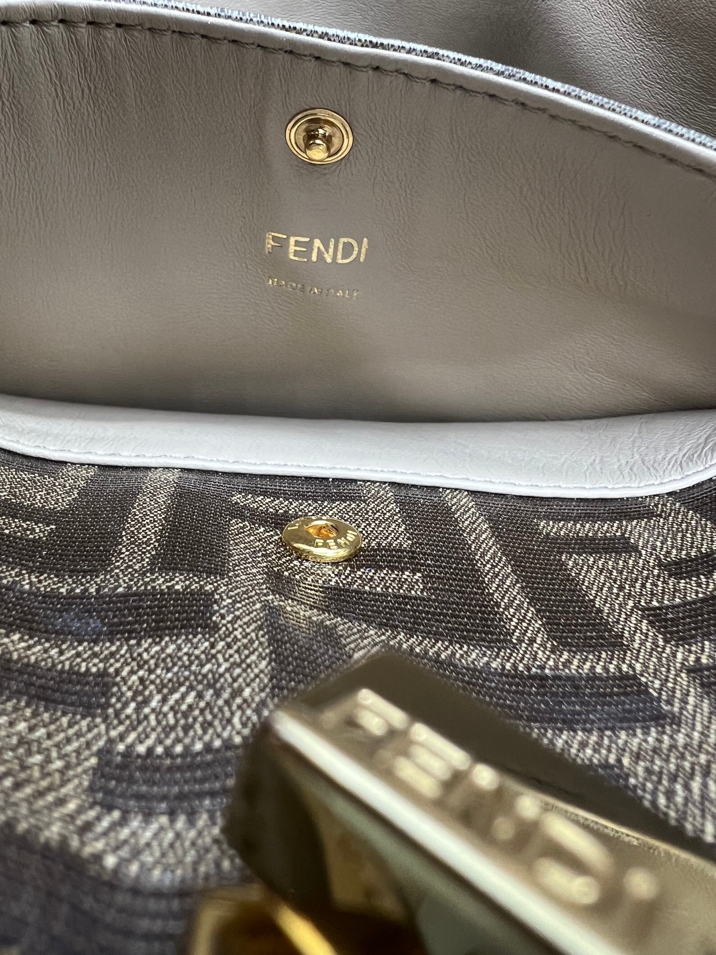 Fendi X Lite Peekaboo Crossbody Handbag for Women - Luxury Designer Leather Shoulder Bag for Work, Travel & Everyday Use