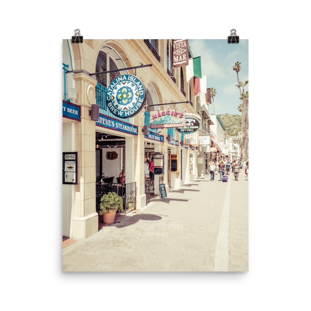 16x20 Inch Catalina Island Wall Art Print - Unframed Downtown Avalon California Poster | Home & Office Decor for Living Room, Bedroom | Perfect Gift for Women & Men | Coastal Decor, Beach House Artwork