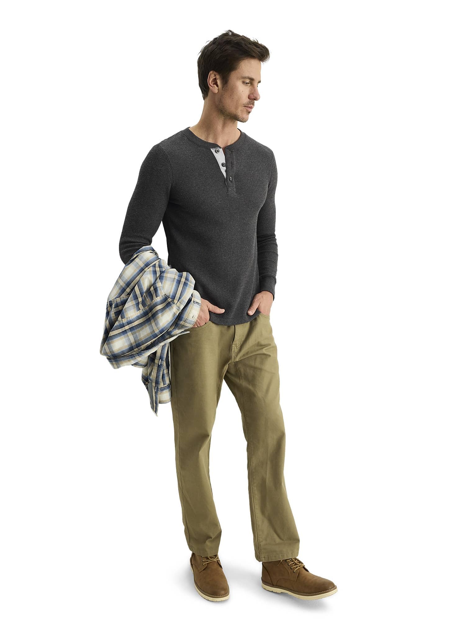 Jockey Men's Baselayer Long Sleeve Waffle Henley Shirt - Thermal Underwear for Cold Weather, Moisture Wicking & Breathable - Perfect for Winter Sports, Hiking & Layering