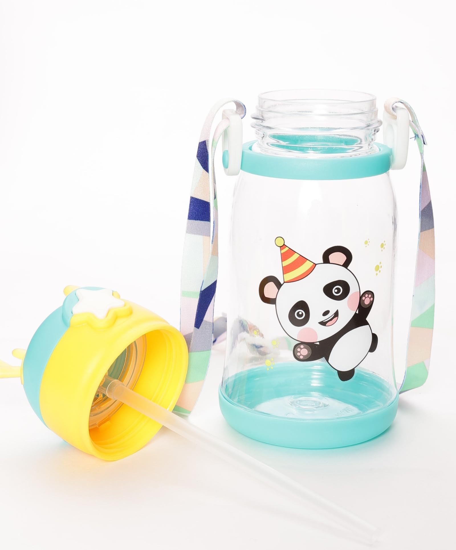 Paper Moon Deer Horn Cartoon Sippy Cup - 600ml Leak-Proof Kids Water Bottle with Adjustable Strap for School, Travel & Outdoor Activities - BPA Free Spill-Proof Tumbler (Multicolor, Design May Vary)