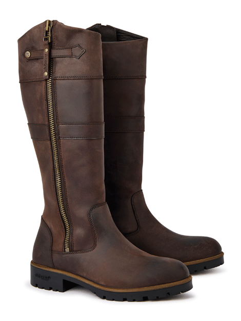 Dubarry Roundstone Leather Country Boots for Women - Waterproof, Comfortable & Stylish - Perfect for Outdoor Adventures, Hiking & Countryside Walks