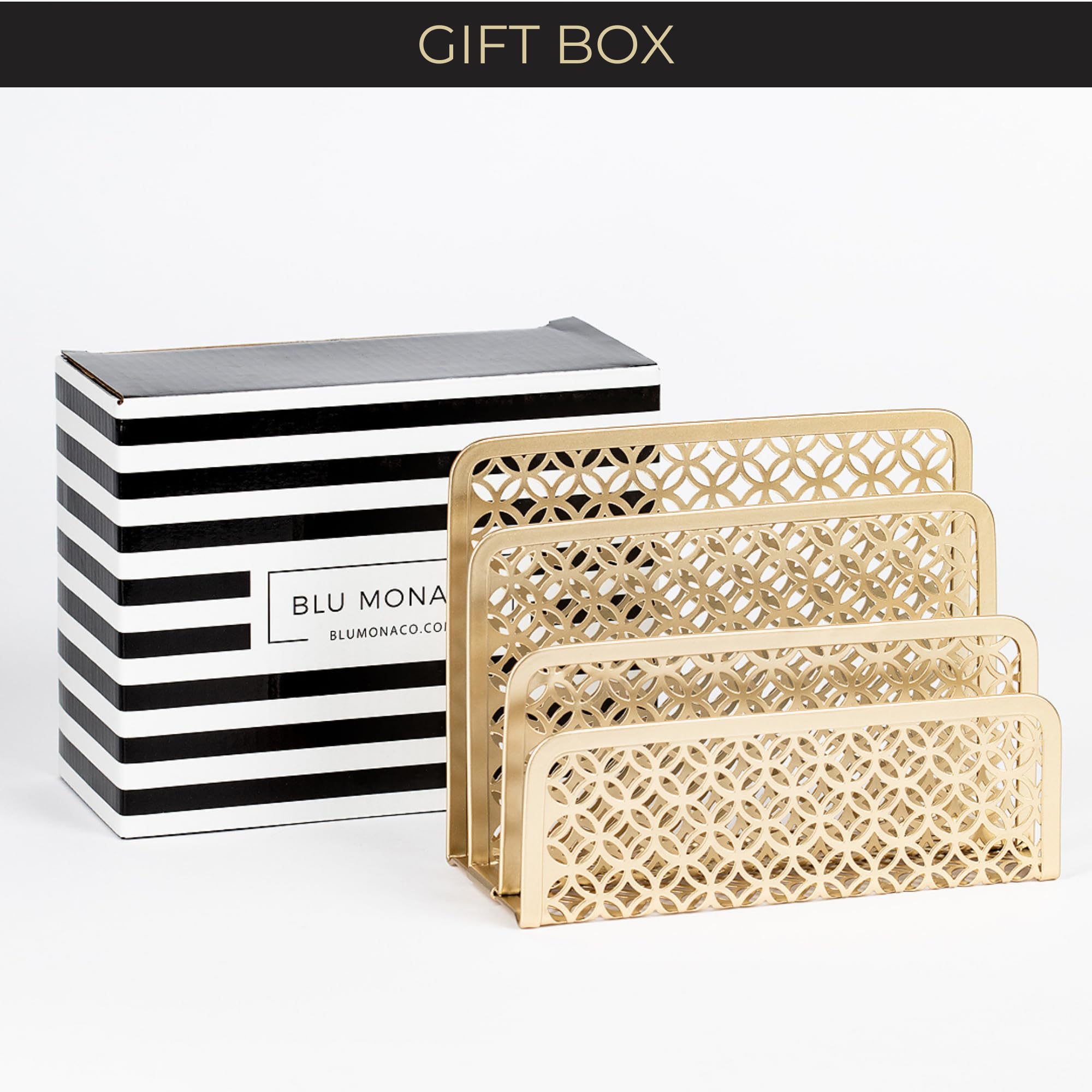 BLU MONACO Gold Mail Organizer - Desk Letter & Bill Holder for Home Office
