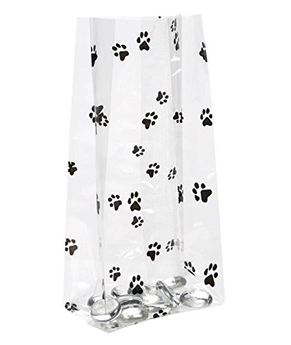 200 Pack Animal Print Dog Paw Pattern Cellophane Bags 3.5
