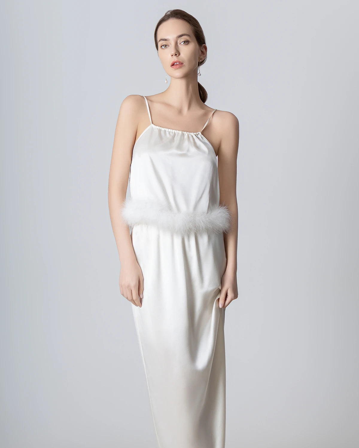Elegant Backless Silk Camisole & Maxi Skirt Set - Women's Luxury Lingerie & Evening Wear for Date Night, Wedding, Special Occasions