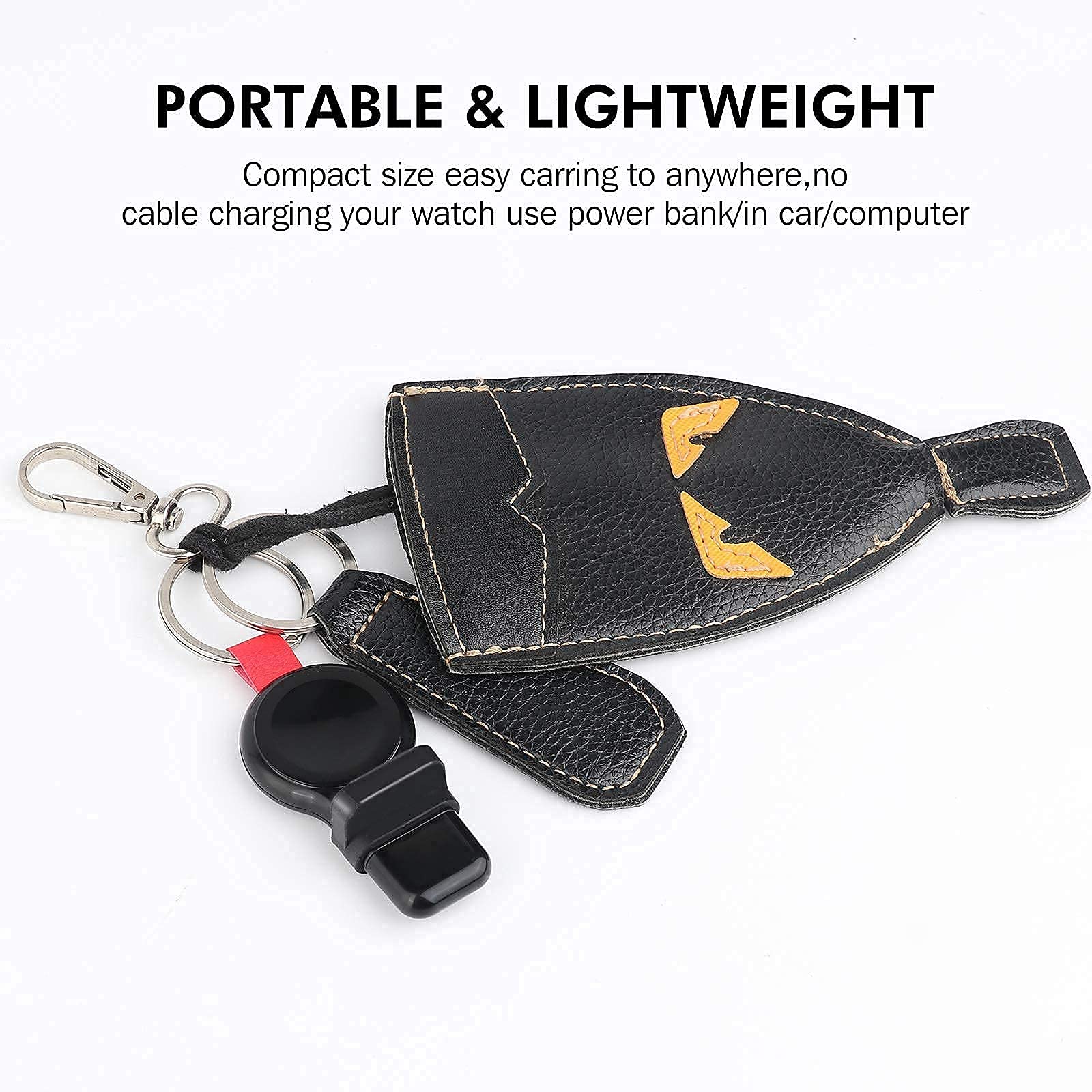 3 Pack Black Apple Watch Magnetic Travel Charger - Portable USB Fast Charging for Apple Watch Series 7/6/5/4/3/2/1/SE & Nike+ (38mm/40mm/41mm/42mm/44mm/45mm) - Perfect for Car, Office & Travel Charging