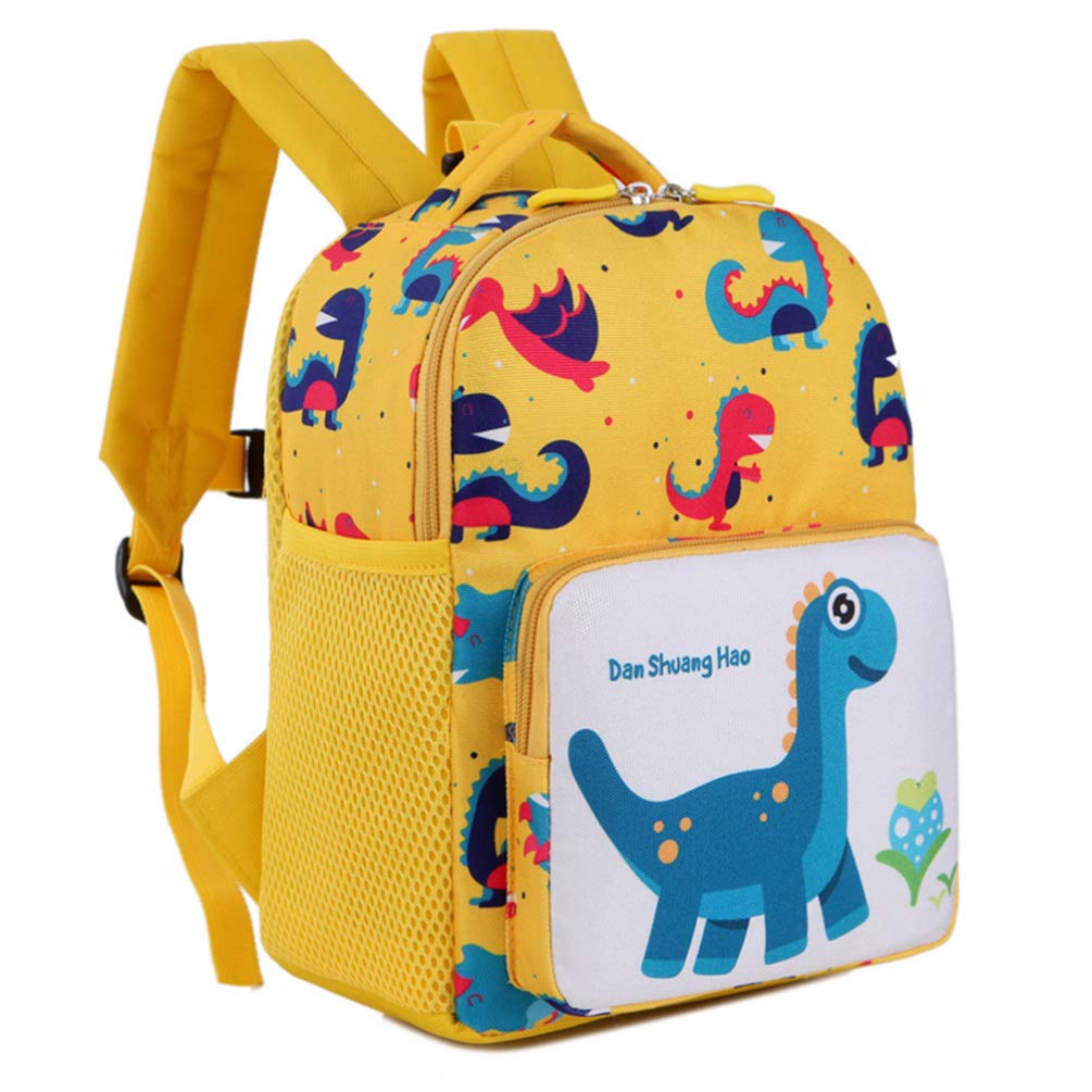 FENICAL Anti-Lost Kids Backpack with Leash - Cute Printed School Bag for Boys & Girls, Lightweight Child Bookbag for Travel, Preschool & Outdoor Activities (Yellow)