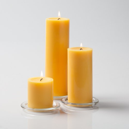 Richland® Yellow Pillar Candles - Set of 18 Long-Lasting Premium Candles for Weddings, Parties & Home Decor | Unscented Decorative Candles for Centerpieces & Romantic Ambiance