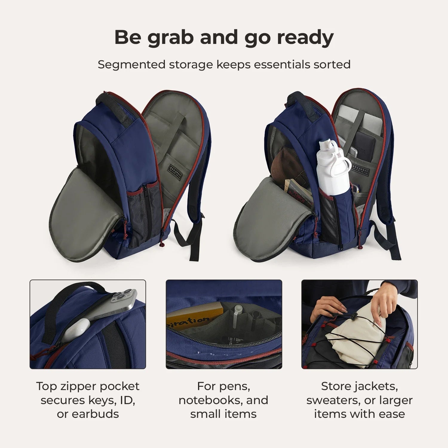 15.6 Inch Laptop Backpack for Men & Women - Waterproof Travel Backpack with USB Charging Port - Perfect for Work, School, and Business Trips