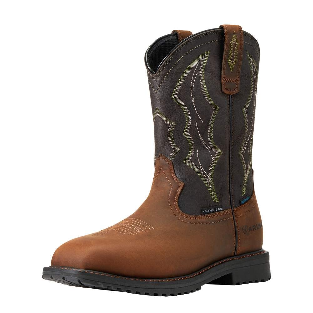 Ariat Men's RigTek Wide Square Toe Waterproof Composite Toe Work Boot - Durable Safety Shoes for Construction, Farming & Outdoor Work