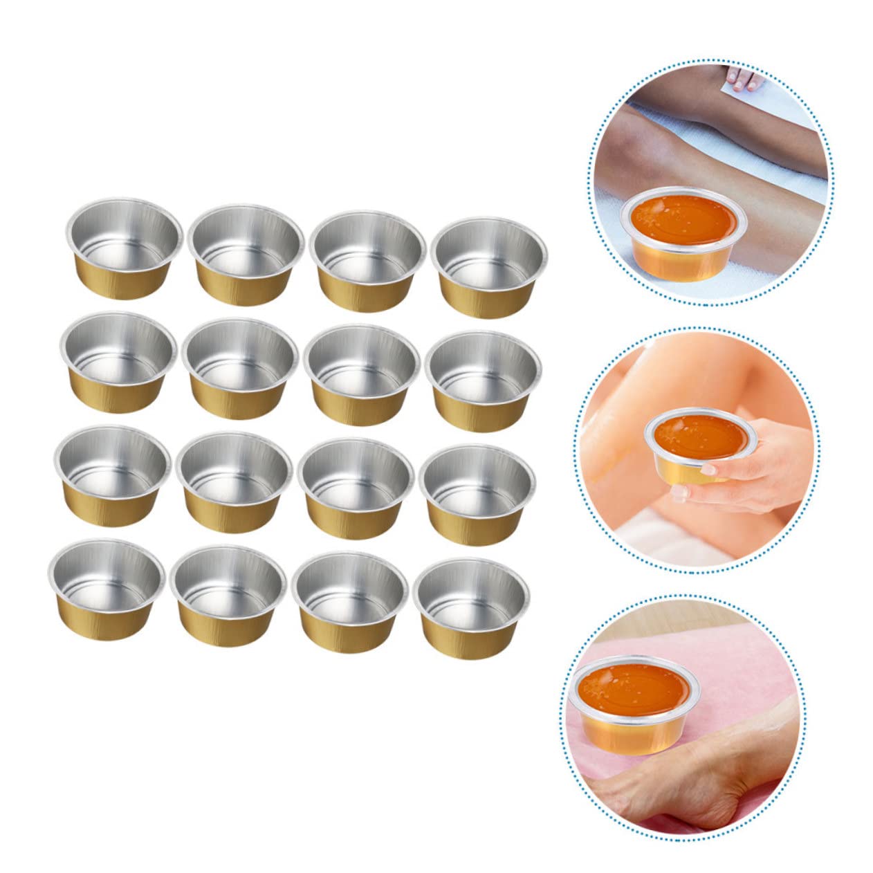 25pcs Golden Aluminum Foil Wax Melting Bowls - Chocolate Melter Pot, Wax Warmer for Fragrance & Scented Wax Beans - Perfect for DIY Candles, Aromatherapy & Home Spa Relaxation