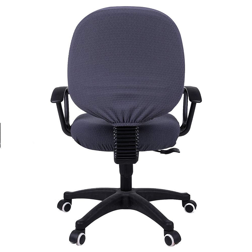 Stretchy Jacquard Office Chair Cover - Washable & Universal for Desks - Dark Grey for Home & Office Use