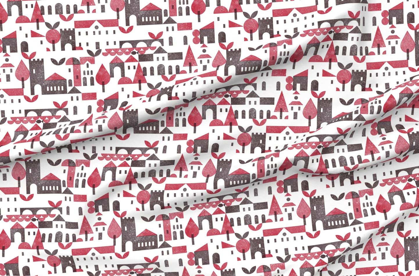 Adventure Block Print Velvet Fabric by The Yard - Modern Minimalist Upholstery & Home Decor Fabric for Sofas, Curtains & DIY Projects - Spoonflower Premium Bottomweight Apparel Material