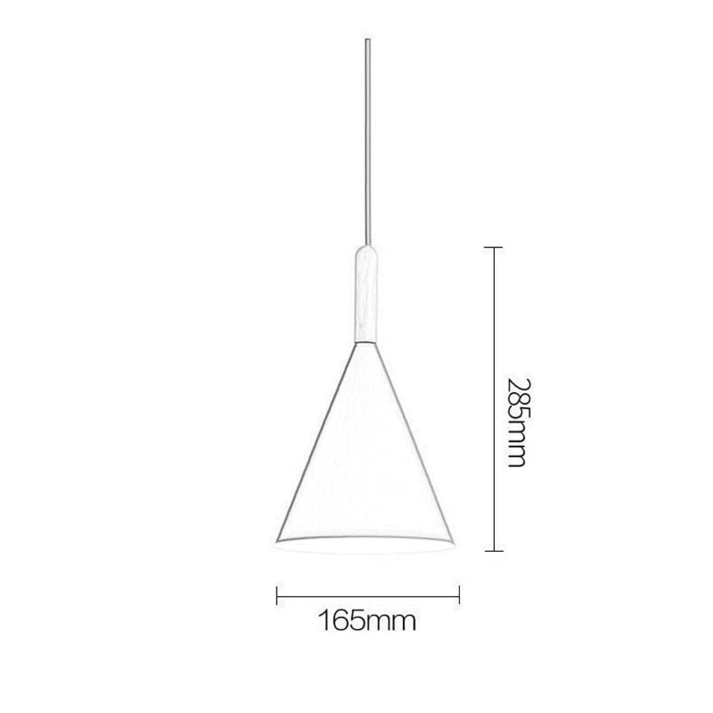 Modern Cone Shaped Wood Pendant Lighting - Minimalist E27 Hanging Chandelier for Kitchen Island, Dining Room, Living Room & Bedroom - Black Wooden Ceiling Lamp for Farmhouse, Loft & Modern Home Decor