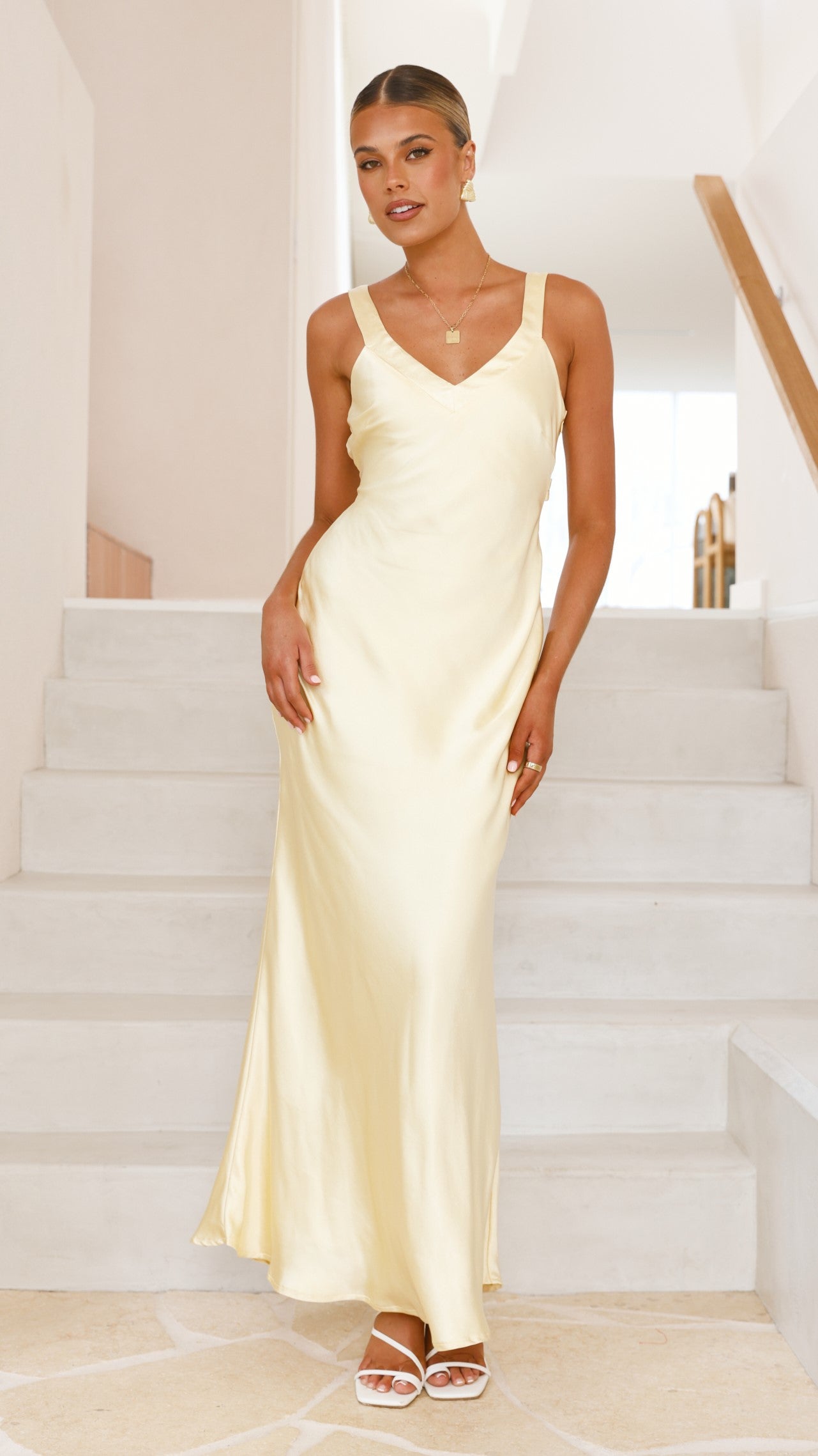 Andie Maxi Dress for Women - Flowy Long Summer Dress in Yellow | Perfect for Beach, Vacation & Casual Outings