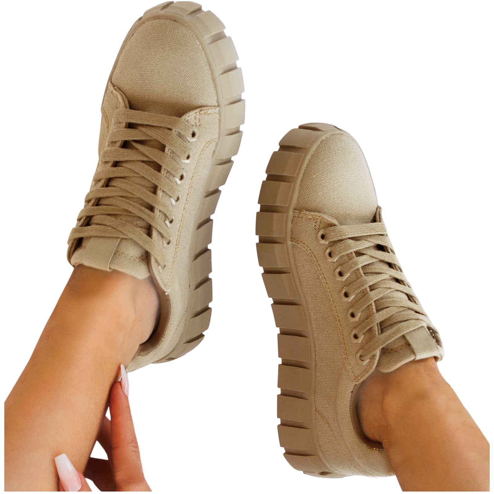 Women's Comfortable Dressy Flats - Round Toe Platform Shoes with Gradient Design, Casual Lace-Up Sneakers & Loafers for Walking, Size 9 | Perfect for Office, Travel & Everyday Wear