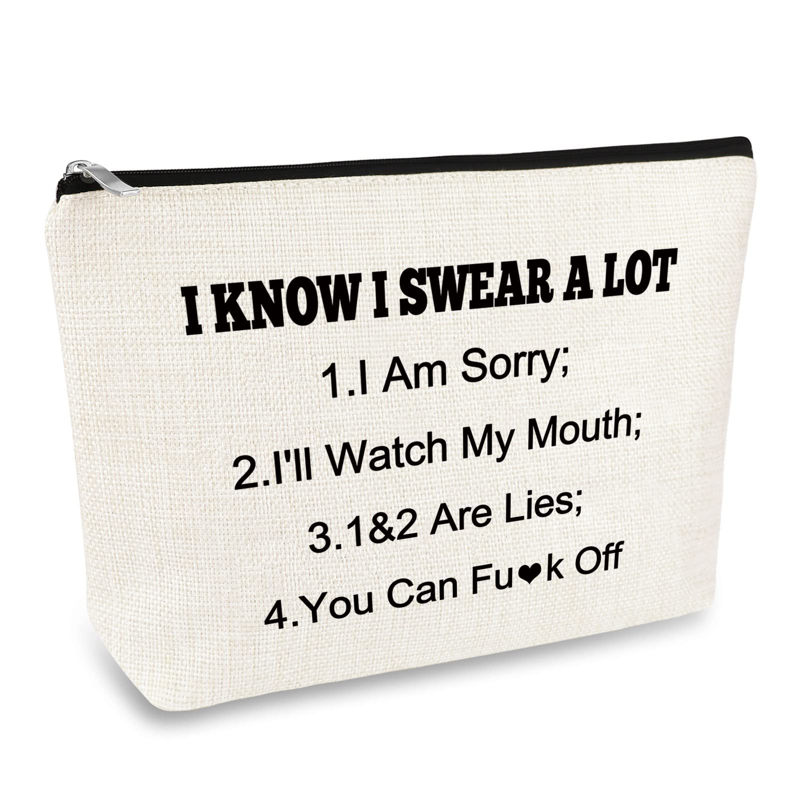 Funny Makeup Bag for Women - Sarcastic Novelty Cosmetic Travel Pouch - Perfect Gag Gift for Her Birthday, Christmas, Graduation & Wedding - Great for Best Friends, Sisters, Coworkers, Boss & Employees | Ideal for Travel, Daily Use & Special Occasions