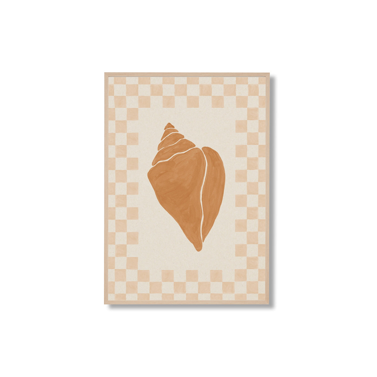 Check Seashell 1 Framed Print - Coastal Decor Wall Art for Beach House, Bathroom & Living Room | Nautical Home Decor Gift