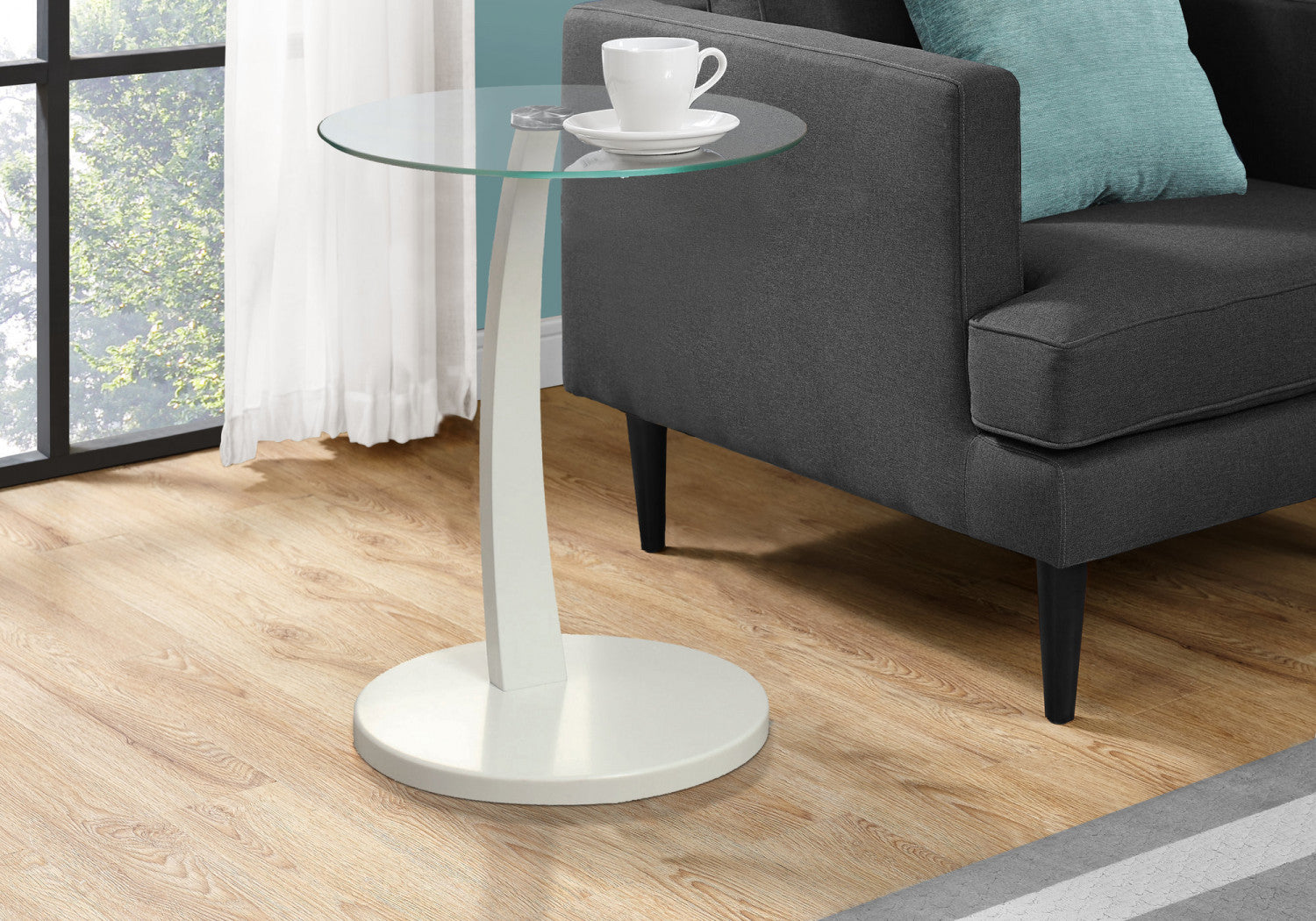 Modern White Arell Side Table - Nightstand, Living Room Accent Table, Bedside End Table for Small Spaces - Perfect for Bedrooms, Apartments & Dorm Rooms