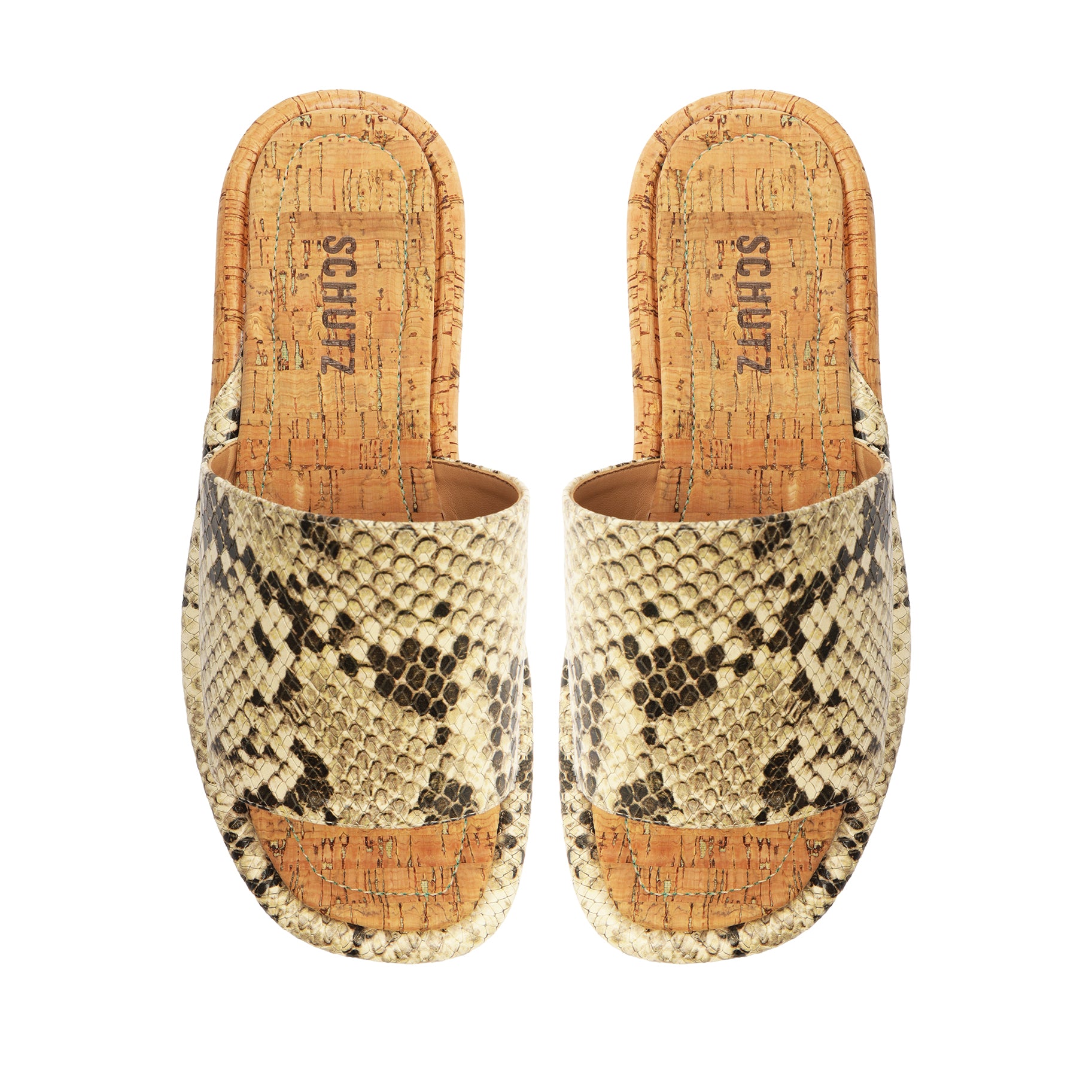Yara Snake Embossed Leather Sandals for Women - Comfortable Summer Slide Sandals with Arch Support | Perfect for Beach, Vacation & Casual Outfits
