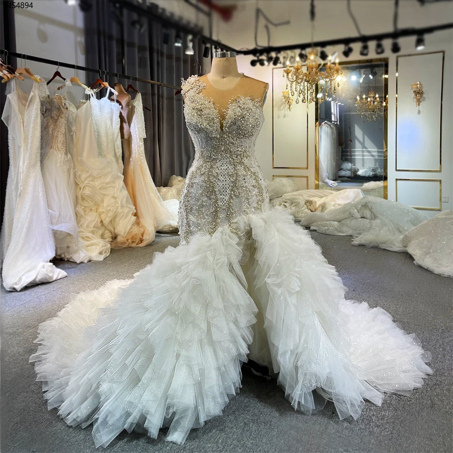 Elegant Off-the-Shoulder Mermaid Wedding Dress with High Slit - A-Line Ball Gown for Brides, Prom & Formal Events