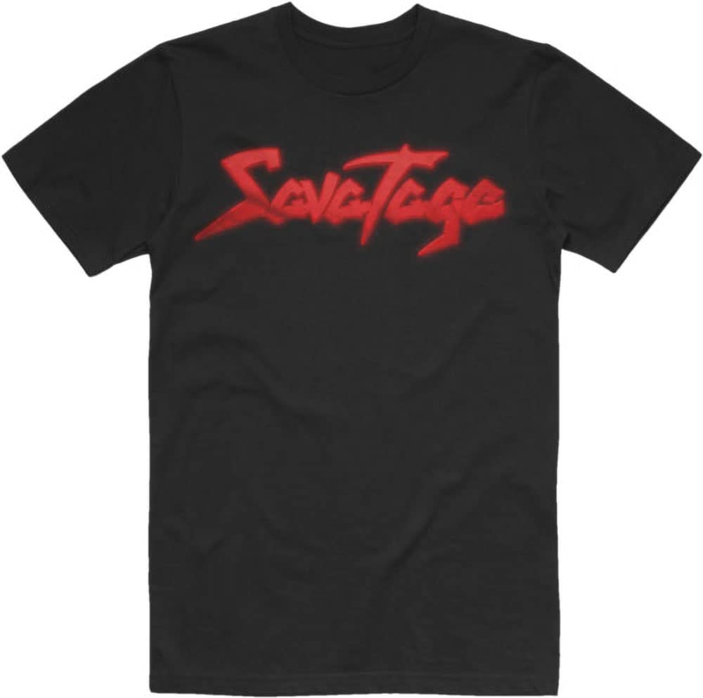 Savatage Men's Red Logo Graphic T-Shirt - Casual Cotton Tee for Everyday Wear, Street Style & Fan Merchandise