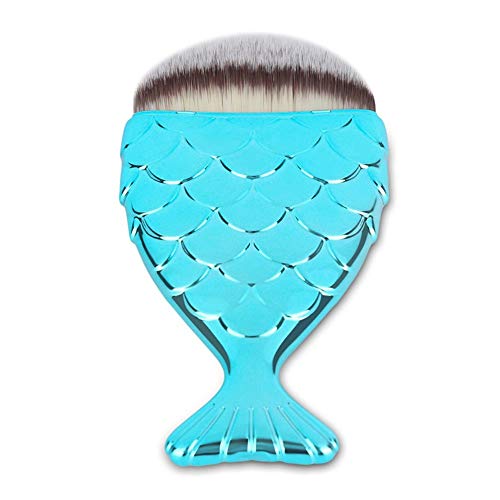 Premium Liquid Foundation Brush - Soft Blush Makeup Brush with Mermaid & Fishtail Design for Flawless Coverage | Ideal for Liquid, Cream & Powder Cosmetics | Perfect for Professional Makeup Artists & Home Use