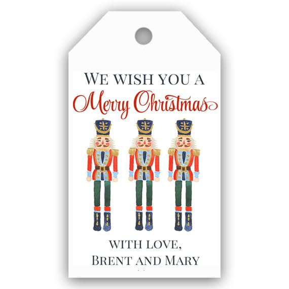 Personalized Christmas Nutcracker Gift Tags - Set of 24 Premium Cardstock Hang Tags for Holiday Presents, Party Favors & Stocking Stuffers