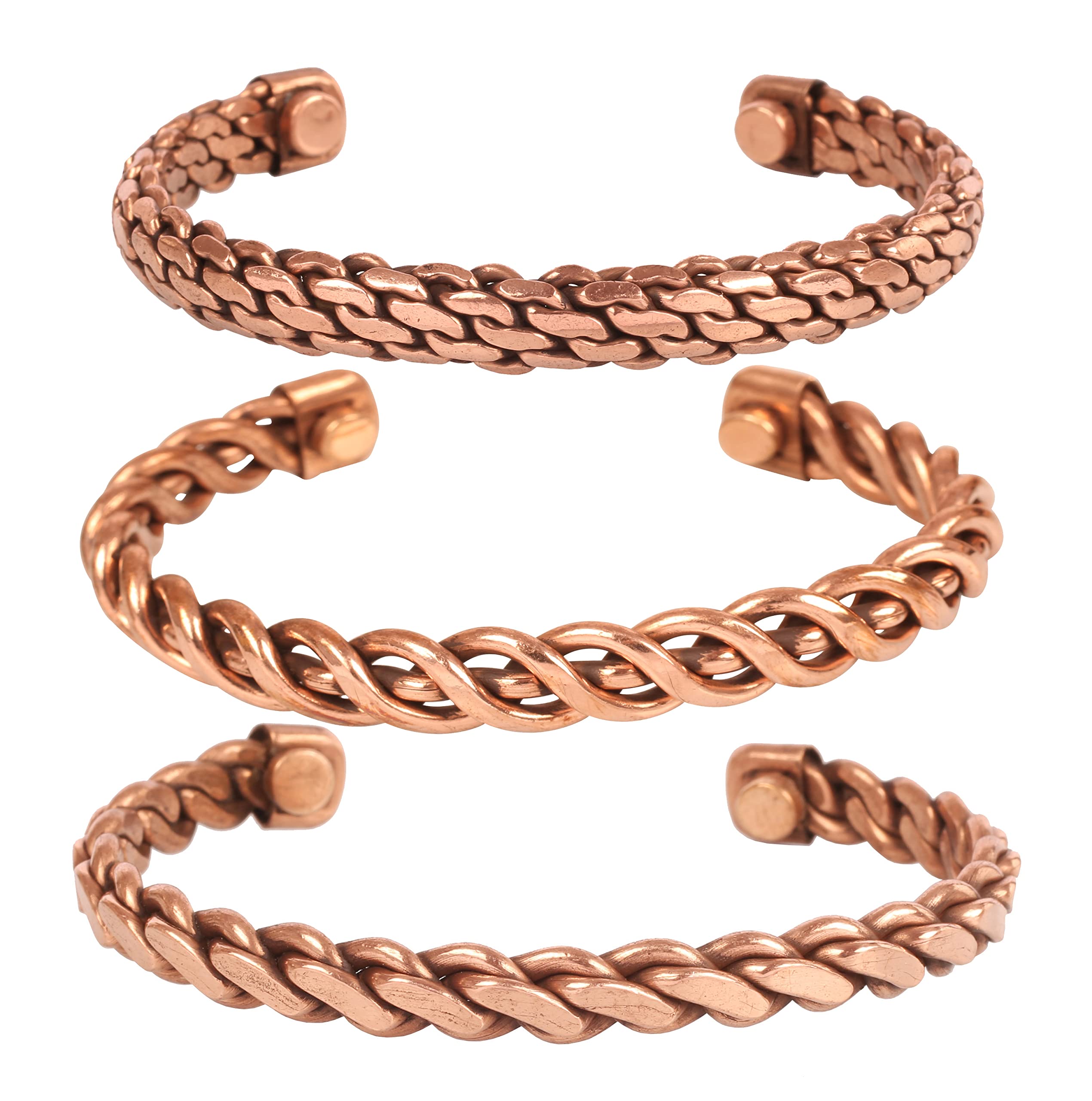 Touchstone Tibetan Style Copper Bracelet - Hand Forged Solid High Gauge Copper Cuff Jewelry for Women & Men - Multiple Design Options - Perfect for Yoga, Meditation & Spiritual Healing
