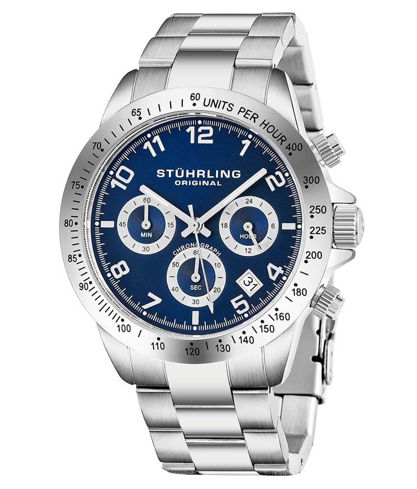 Blue Dial / Silver Case / Silver Stainless Steel Bracelet Deployant Buckle