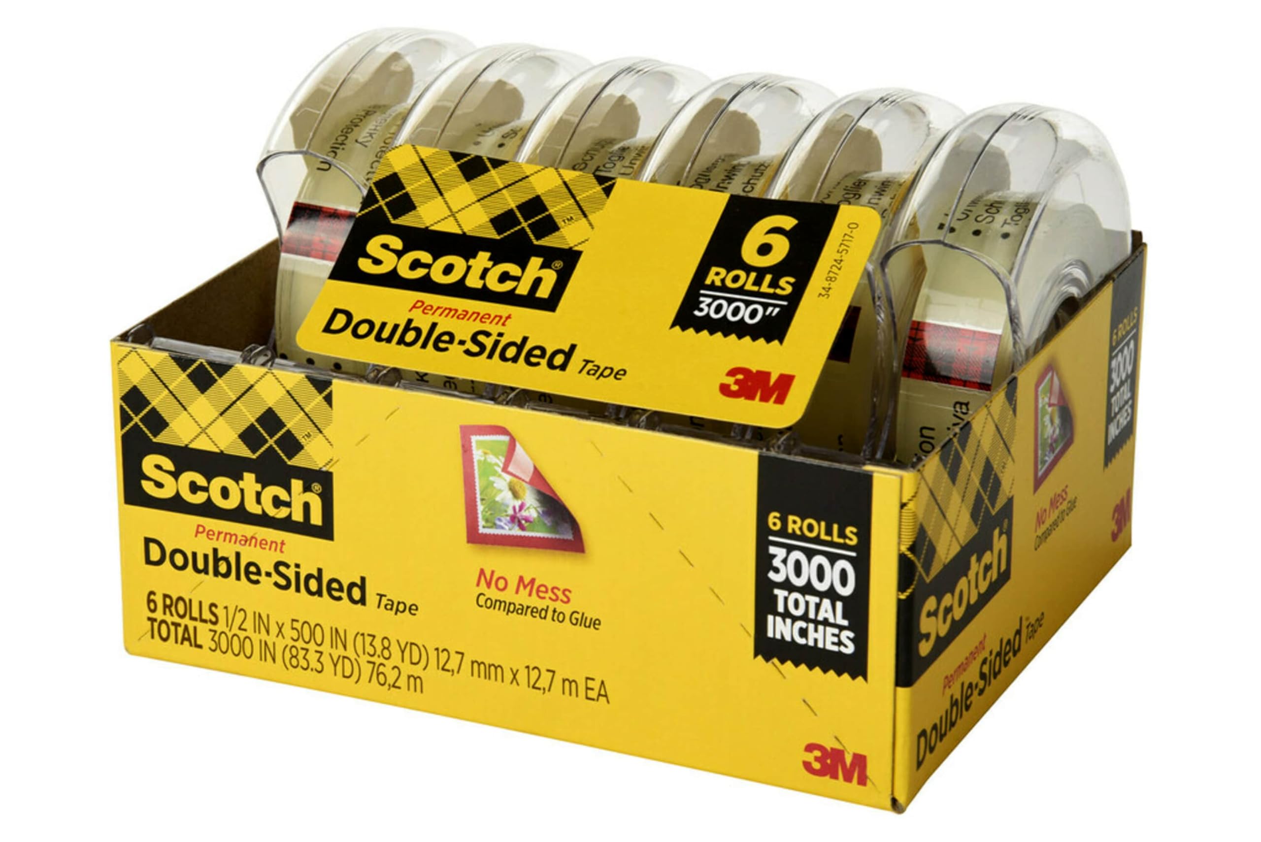 Scotch Double Sided Tape with Dispenser - 6 Rolls (0.75