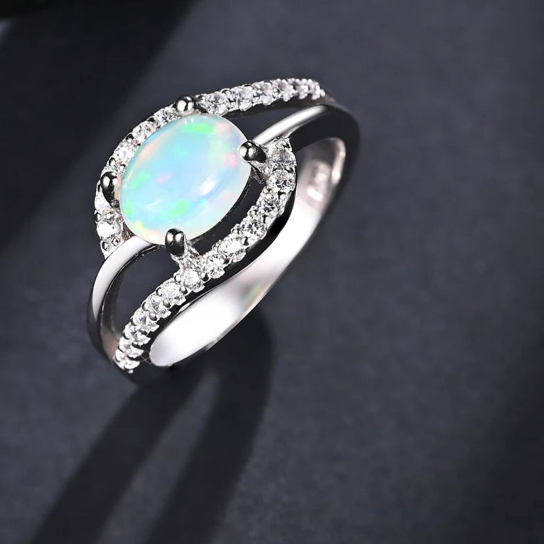 Frozen Aurora Ring - Elegant Crystal Ice Blue Ring for Women, Unique Handmade Jewelry Gift for Birthday, Anniversary & Valentine's Day | Perfect for Evening Parties, Weddings & Special Occasions