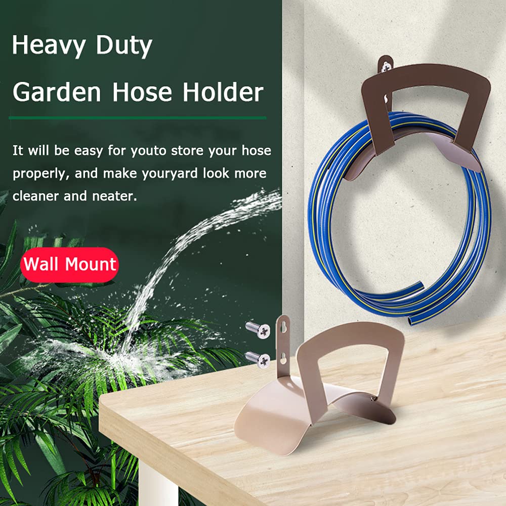 Heavy Duty Metal Garden Hose Holder Wall Mount - Durable Outdoor Water Hose Storage Bracket for Yard, Garage & Garden Organization | Perfect for Lawn Care, Car Washing & Outdoor Cleaning