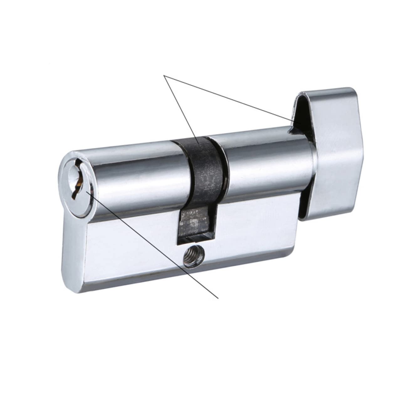 Stainless Steel Glass Door Knob Handle with Lock - Secure & Stylish for Home Interior Panel Doors | Perfect for Bedrooms, Bathrooms & Closets