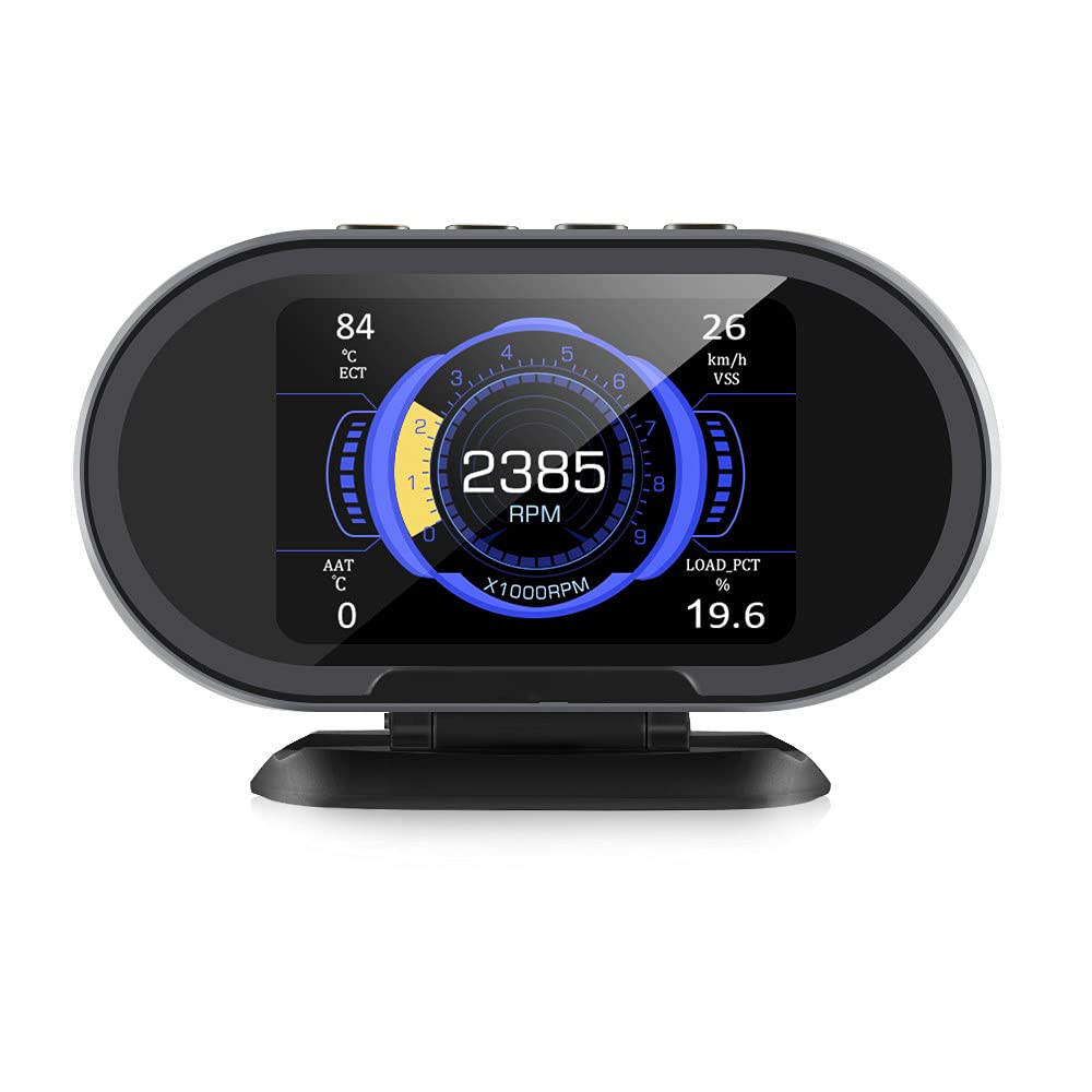 OBD2 Scanner - On-Board Diagnostic Tool for Cars - Digital Display with Real-Time Fuel Consumption & Water Temperature Monitoring - Compatible with OBD II Vehicles (Black) - Perfect for DIY Car Diagnostics & Performance Tracking