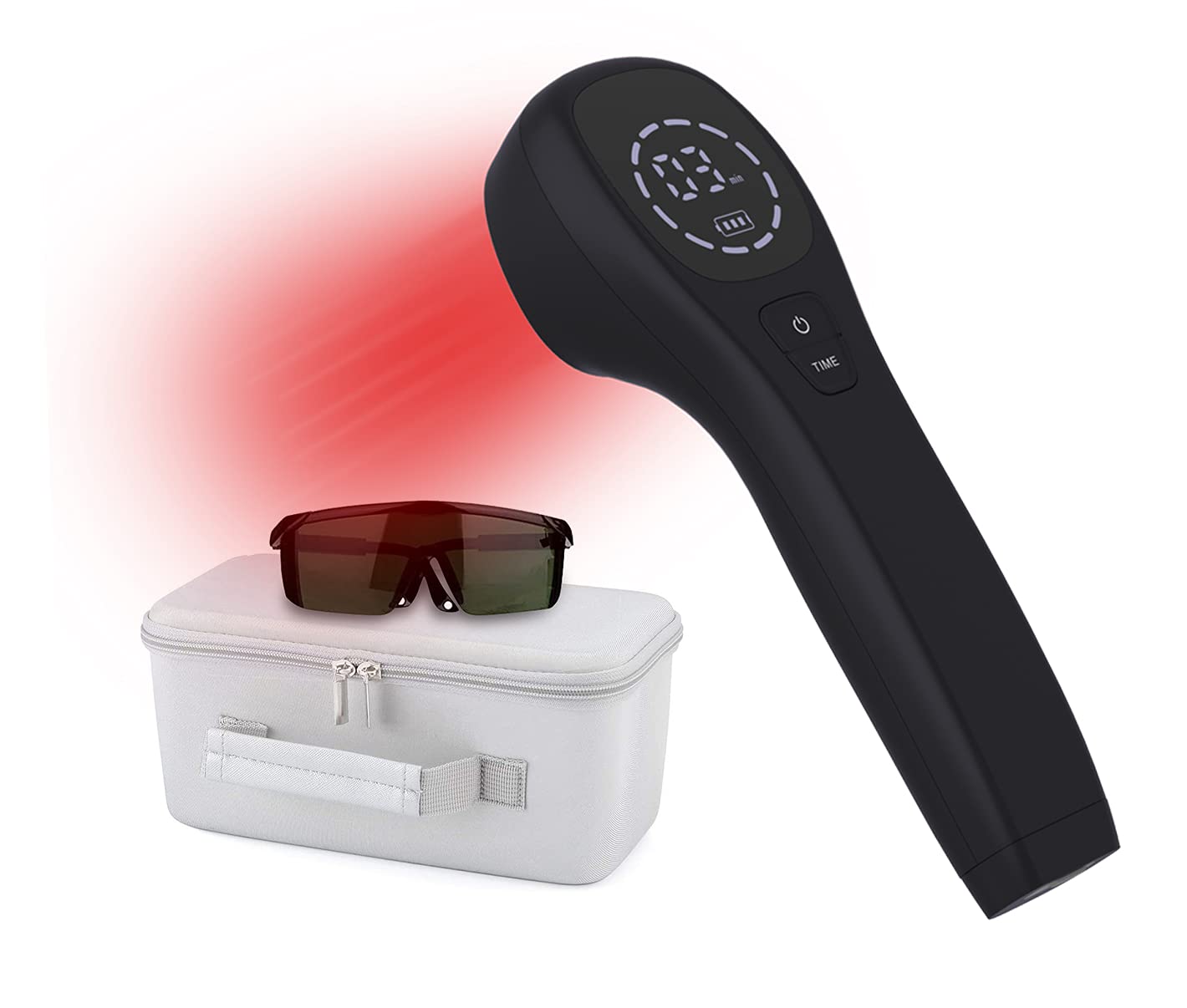 YJT Red Light Therapy Device for Pain Relief - 650nm & 808nm Infrared Light Therapy for Joint & Muscle Pain - Portable Home Use for Back, Knee, Shoulder Pain Relief (Black)